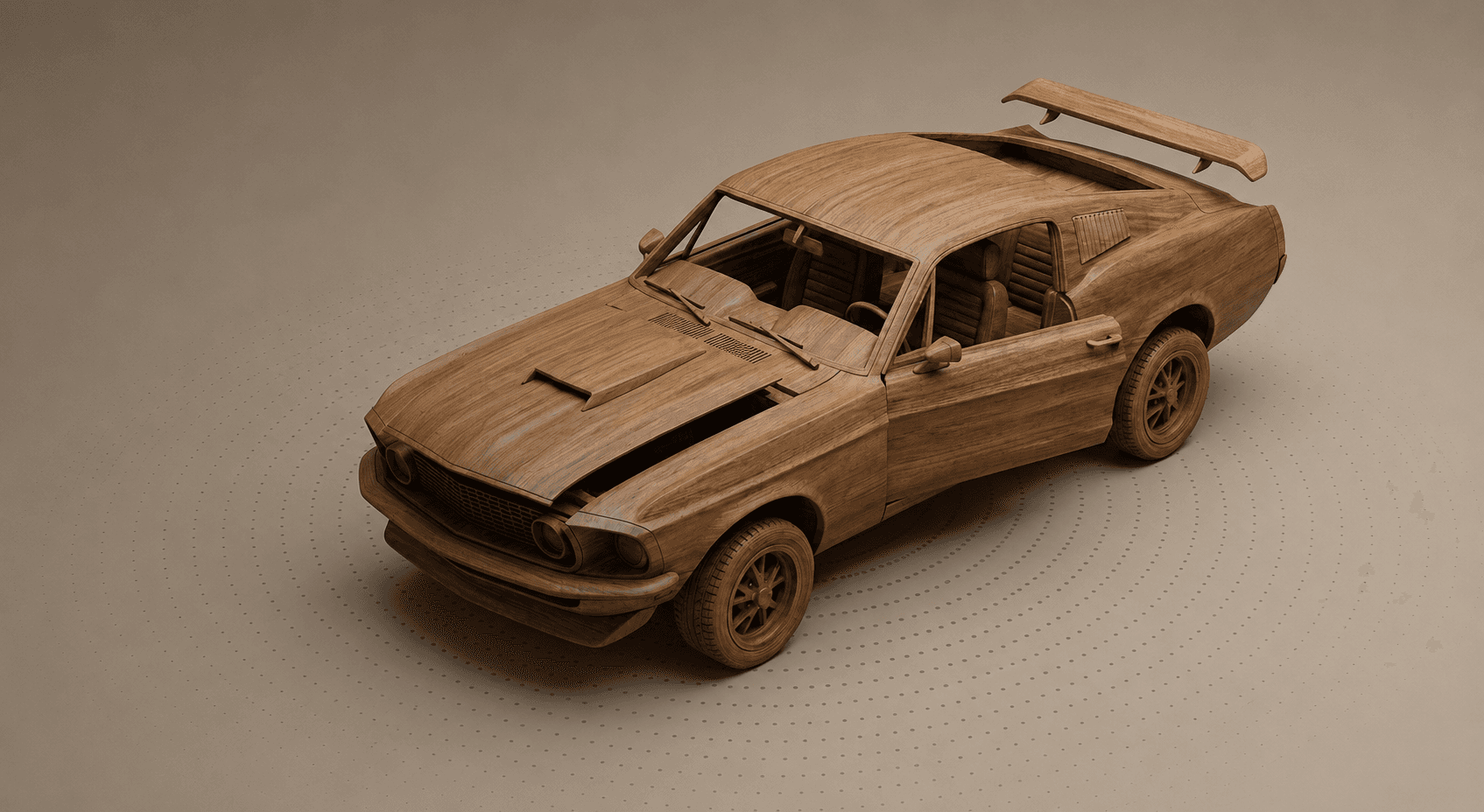 FABORA 3D Wooden Car Model Background
