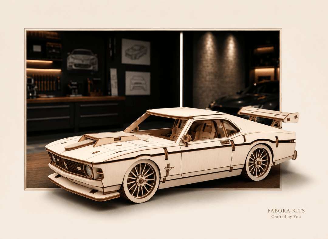 Classic Mustang Wooden Model